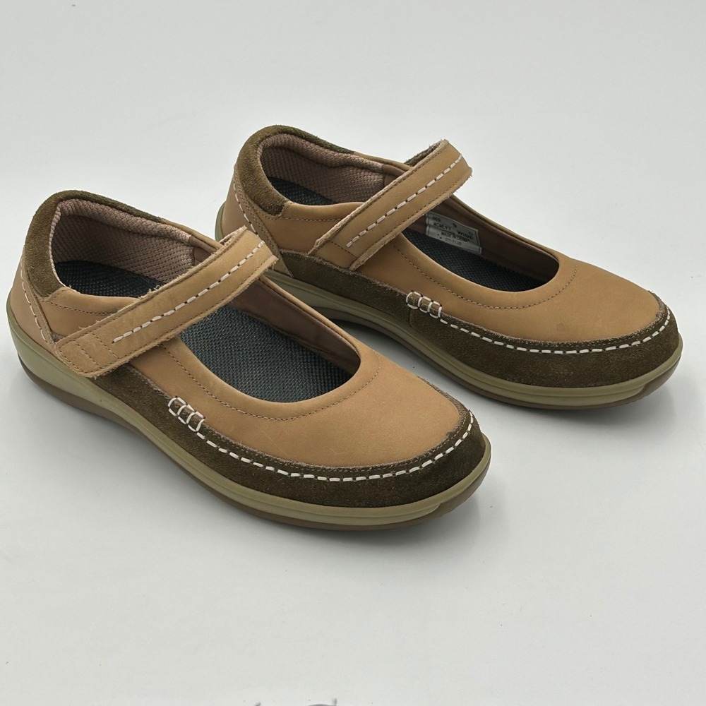 Orthofeet Athens 869 Womens Mary Jane Orthopedic Shoes 9 D Wide Beige Leather